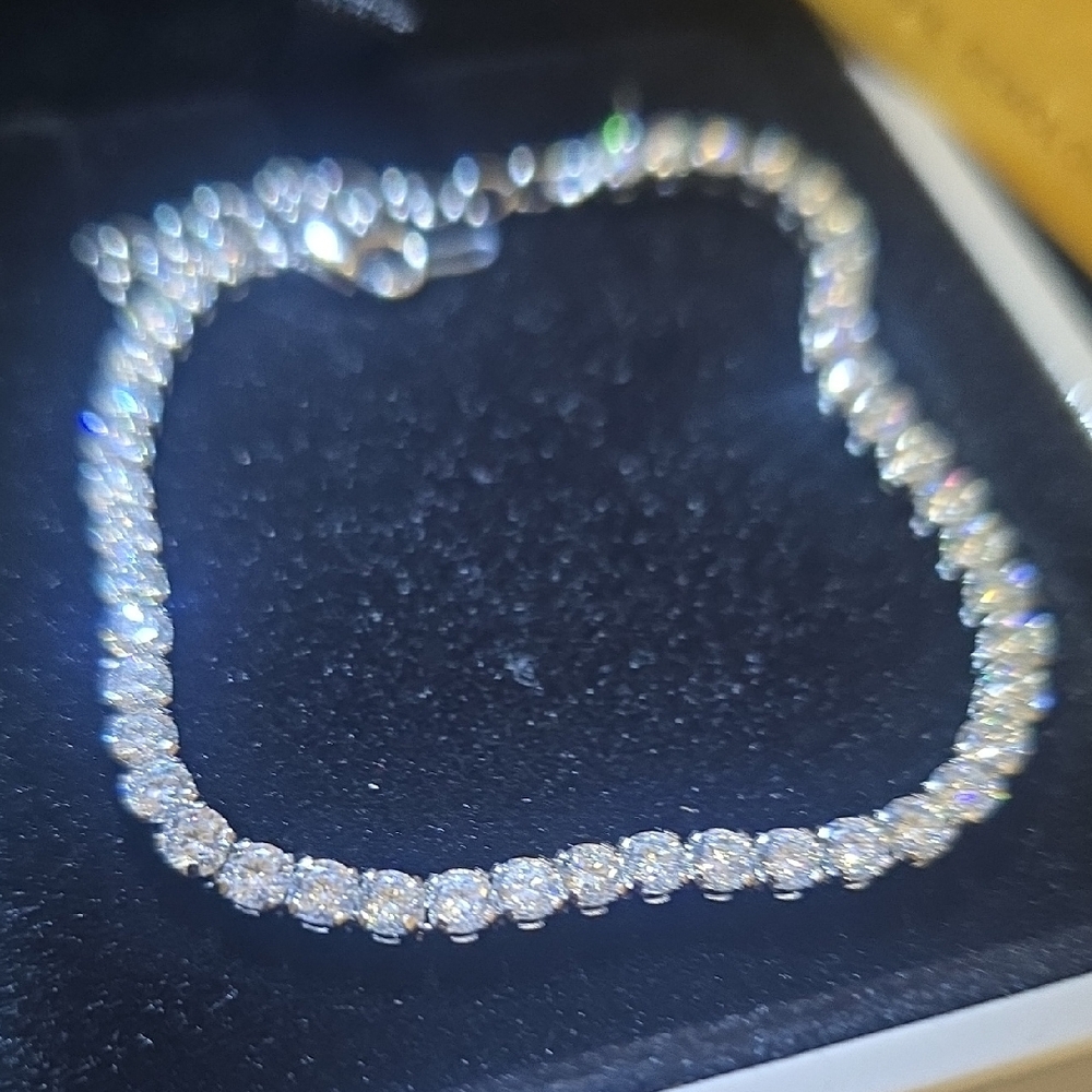 Silver Moissanite Bracelet Adjustable NWT GIFTABLE - Picture 4 of 9